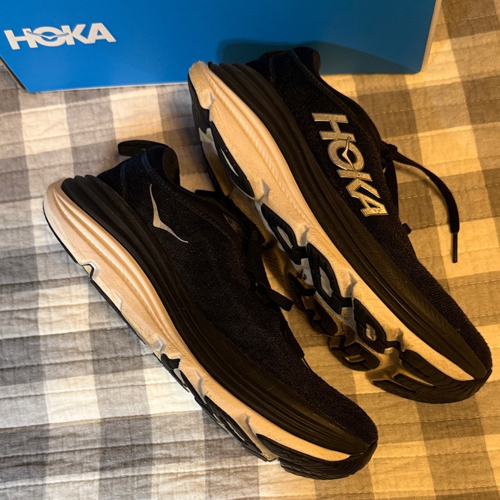 Hoka Black and White Women’s Running Shoes - Picture 3 of 7